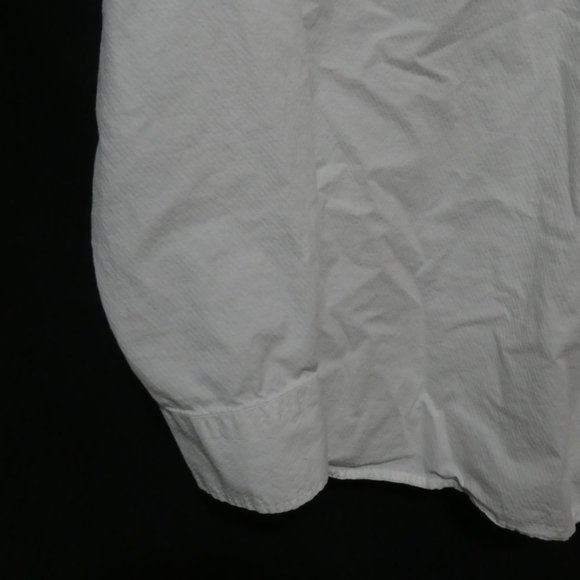 OLD NAVY | Slim Fit | large | 100% Cotton | Textured White Button-Up Dress Shirt - Picture 15 of 16